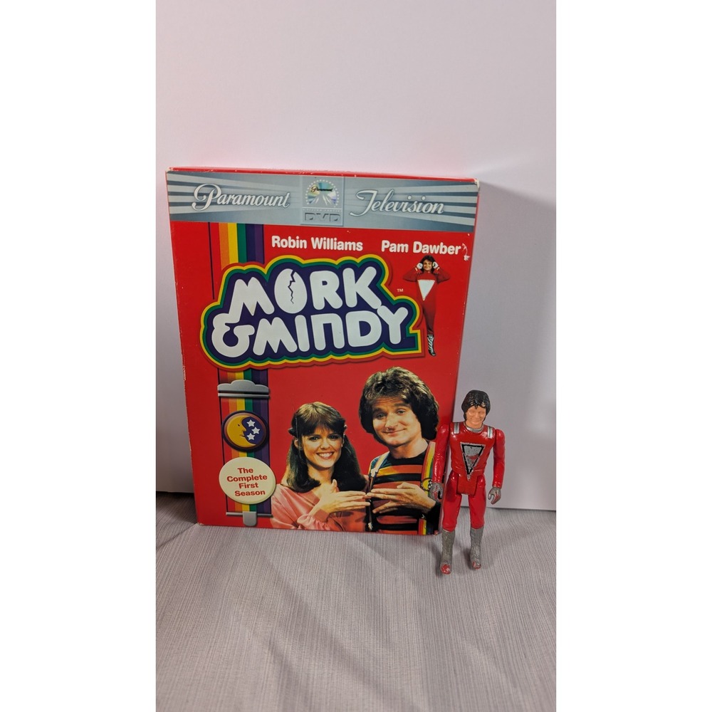 Paramount Mork & Mindy DVD Season 1 & Vintage Mork Action Figure Red